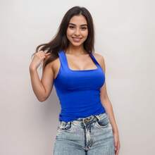 Kit 4 Blusas Feminina Regata Decote Quadrado Reto Suplex Verão Basica Lisa Moda Elegante Tendencia Blogueira