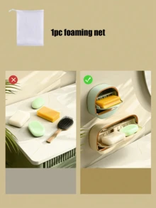 带沥水盘的豪华皂碟，防水皂架，淋浴皂碟，壁挂式皂盒，带排水盖的壁挂式皂碟，必备浴室用品，返校季好物 - 彩色 - 查看 9