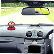 Difusor de aromaterapia para coche con forma de manzana roja de energía solar – un accesorio elegante y distintivo para el coche. Crea un ambiente seductor con una fragancia sutil - Rojo [1 aceite esencial 5ml + 1 madera de haya] - Ver 6