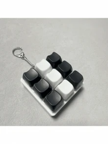 猫形钥匙扣减压指尖玩具，机械键盘开关测试器，钥匙扣，桌面装饰，手机挂饰，创意新奇抗焦虑指尖玩具，手机配件