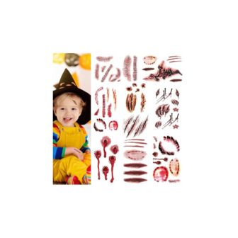 9 Sheets F Body Horror Realistic  Bloody Wound  Scar Scaaterpf Temporary Tattoos Sticker Loween Fool's Day Zombie Masquerade Prank  Props  S Adult Fun