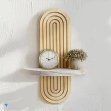 Hanging Wooden Wall Shelf – Modern Design For Plants, Books, And Decoration - Mocha Brown - View 5