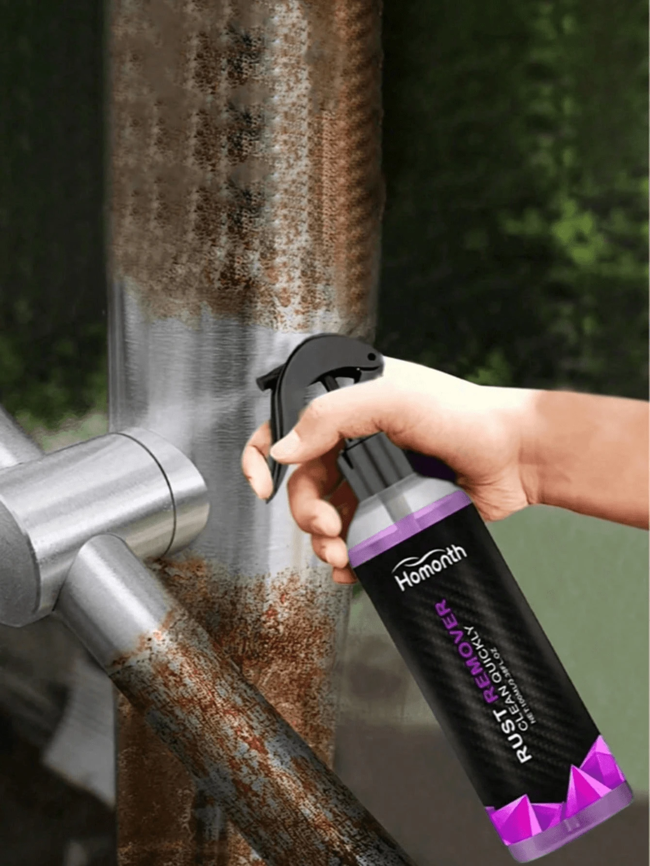 Homonth Rust Remover And Protective Spray, Rust Remover, Anti-Rust Agent, Cleaning And Renovation, Anti-Oxidation Rust Conversion Agent, Metal Accessory Anti-Rust Cleaner, Oxidation Removal Agent, Vehicle Cleaning Agent