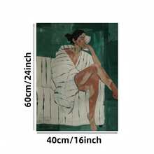 Framed S Abstract Female Canvas Art Prints -  Wood Frame, Modern Striped & Abstract Design, Reusable Contemporary Home & Office Decor For Bedroom, Living Room, Dorm - High-Quality Recyc Wood, Bedroom Wall Art, Minimalist Wall Art, Durable Canvas - Framed - View 6