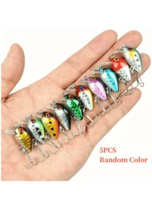 5/10pcs Random Color 3cm/1.6g Mini Rock Fishing Lure, Abs Plastic Artificial Bait, Hard Lure, Suitable For Saltwater And Freshwater Fishing, Outdoor Accessories