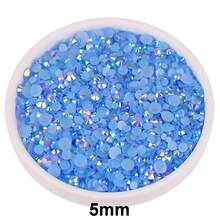 2MM-6MM Mixed Size, 5 Sizes, Assorted Jelly Candy AB Color Flat Back Round Crystal Rhinestone Gems Beads For DIY Jewelry, Nail Art, Phone Case, Clothes, Bags, Shoes, Crafts Decoration - A56 Jelly Light Royal Blue AB - View 38