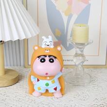 Crayon Shin Chan Cloak Large Children's Piggy Bank, Can Be Stored, Removable, Anti Fall, Cute And Healing Desktop Ornament, Creative Handicraft Ornament Gift, Birthday Gift Piggy Bank - Multicolor - View 3