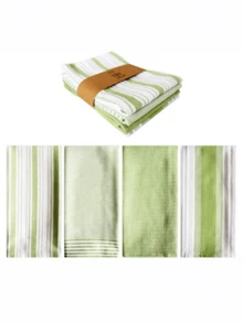 Set di 4 asciugamani da cucina - Asciugamani da tè assorbenti, asciugamani per piatti premium, set di asciugamani da cucina ad asciugatura rapida. Articoli da cucina classici, materiale morbido, set di articoli per la casa. Asciugamani verdi, 45 x 66 cm. Tessuto degli asciugamani, motivi classici, asciugamani decorativi, tessuto morbido, materiale durevole, asciugamani multifunzionali, asciugamani assorbenti. Ideale per gli acquirenti. Forniture per la pulizia della casa