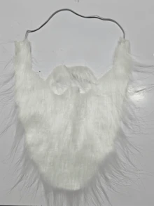 1件白色假胡子，假胡须，长胡子，万圣节胡子，圣诞节胡子，派对服装，派对胡子道具，圣诞节，圣诞派对用品，圣诞装饰，圣诞服装 [不含眉毛]