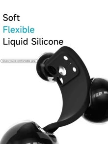 液态硅胶手机壳，兼容、Galaxy、Redmi、Honor、OPPO、Pixel等机型，可爱纤薄，握感舒适，柔软橡胶凝胶材质，男女通用，光滑磨砂TPU材质，纯色简约风格，带摄像头保护，黑色，国际版，非国内版 - 黑色 - 查看 6