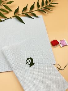 25*25cm Pre-Cut Cross Stitch Fabric, Available In 14ct And 11ct, DIY Embroidery, Hand Wash Only - White - View 9