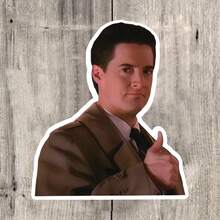 Twin Peaks: Agent Dale Cooper Sticker - Vinyl Sticker With Book And Cat Graphic, Weather-Resistant Car Sticker, Suitable For Cars, Trucks, SUVs, Cat Stickers, Humorous Stickers, High-Quality Adhesive Backing - Multicolor - View 3