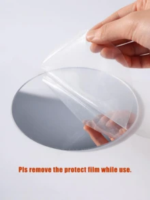 Acrylic Round Mirror, Desktop Decorative Mirror, Round Mirror Tile, Self-Adhesive Mirror Sticker, Suitable For Wall, Living Room, Bedroom Decor, Medium Thickness - Silver - View 4