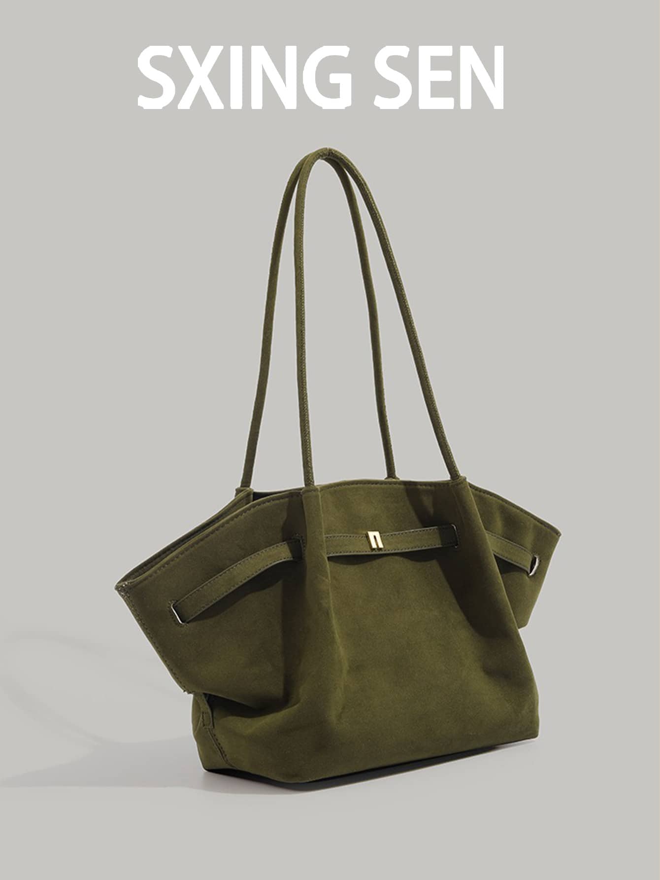 Niche Design Retro Green Handbag, Autumn/Winter New High-End Versatile One Shoulder Underarm Tote Bag - Green - View 1