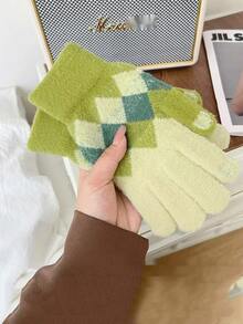 Customized Text/Name Winter Gloves - Plaid Pattern (Pink/Gray/Blue/Black/White/Red/Brown/Light Brown) - Unisex Soft & Warm Fleece Gloves, Ideal Gift For Christmas, Birthday And Daily Use - Customizable Comfortable Winter Gloves, Winter Gloves, Women's Winter Accessories, Ski Gloves, Men's Warm Gloves - D2 - View 10