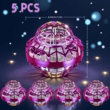 UFO Flying Ball Toy, UFO Toy With Cool Lights, UFO Flying Saucer, Handheld Hovering Ball, LED Light Smart Flying Ball, Magic Spinning Ball, Smart Boomerang,  Stress Relief Toy, Cool Toy, Sci-Fi Toy, Holiday Gift, Birthday Gift, Children's Gift, Spinning Top Toy, Christmas, Children's Day, New Year Gift, Boy's Gift, Girl's Gift, Outdoor Toy, Interactive Toy,Stocking Stuffers,Christmas Gifts,Gifts,Stocking Stuffers For Kids - 5PCS pink - 查看 13