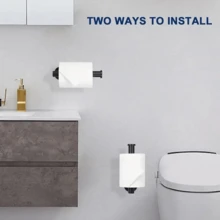 SetSail Wall-Mounted Screw-Fixed Matte Black Bathroom Toilet Paper Roll Holder, Stainless Steel Tissue Rack, Bathroom Hardware Accessories, Requires Drilling