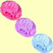 Unscented Silk Satin Wide Brim Sleep Cap Bonnet - Comfortable Elastic Band Sleep Caps For Daily Use, Polyester Solid Color Bonnet For All Season - Multicolor - View 36