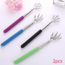 10 件装不锈钢伸缩式止痒器，便携式伸缩背部刮痧器，防刮伤，配有舒适橡胶手柄，四季皆宜，使用方便，快速缓解瘙痒