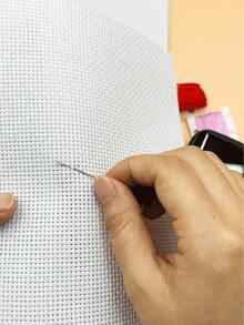 25*25cm Pre-Cut Cross Stitch Fabric, Available In 14ct And 11ct, DIY Embroidery, Hand Wash Only - White - View 2