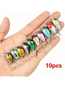 5/10pcs Random Color 3cm/1.6g Mini Rock Fishing Lure, Abs Plastic Artificial Bait, Hard Lure, Suitable For Saltwater And Freshwater Fishing, Outdoor Accessories