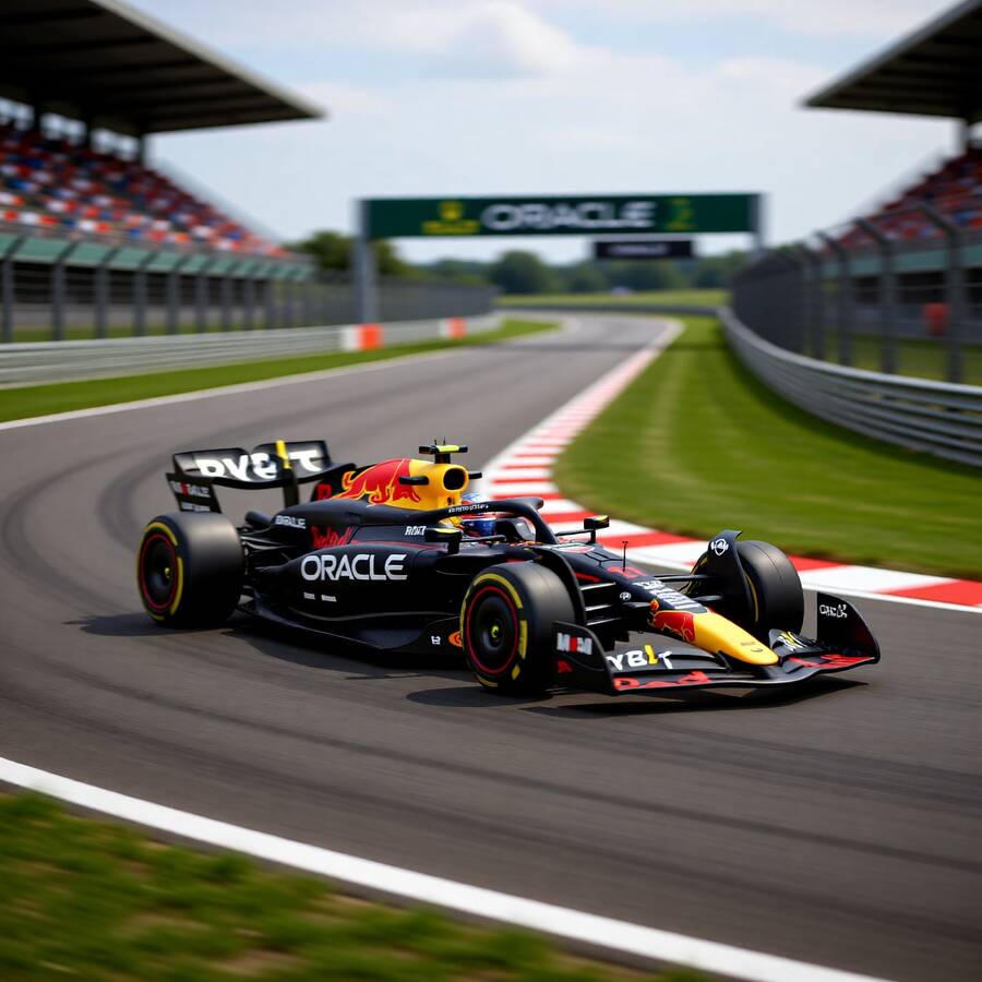 1:43 Oracle Red Bull Racing RB20 (Bahrain GP) (#1 ) - Flat Blue ('24) ('25 Std) - No. 11 - View 1