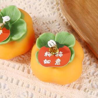 1 pieza, Velas, Persimmon Ruyi, Vela de aromaterapia de Persimmon, Vela regalo creativo para el hogar, boda y dama de honor, Decoración de vela para el hogar, Vela con forma de fruta, Regalo para mujer, Regalo de invierno, Regalo para mejor amiga