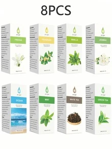 10毫升香氛精油，100%天然有机，14种不同香味。滴管瓶装，适用于香薰机、加湿器和按摩器。