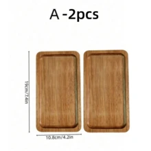 1件/2件/套 红木托盘，长方形木质收纳托盘，厨房整理托盘，食物盛放托盘，木质熟食板，木质皂碟托盘，浴室台面托盘，水槽托盘 - 彩色 - 查看 14