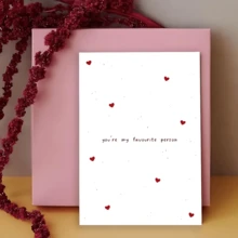 1张“你是我的挚爱”周年纪念贺卡，心形粉色星星设计 - 写给丈夫/妻子的情书 - 优雅手写字体，情人节礼物，送给男友/女友、未婚夫/妻（纸质卡片） - 彩色 - 查看 9