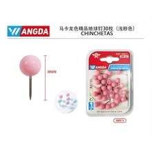Pack de 30 Y 35 Chinchetas en Colores Rosa, Morado y Verde – Puntería Firme y Cabeza de Color Brillante, Ideales para Pizarras, Corchos, Manualidades, Oficina y Decoración; Accesorios Resistentes, Seguros y de Uso Versátil - Rosa - Ver 5