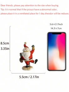 1pc Creative Mini Christmas Santa Resin Figurine Christmas Decor Gift For Table & Living Room Sculpture For Office Decor, Graduation Decorations, Bedroom Decor, Birthday Gifts, Room Decor - Multicolor - View 7
