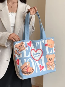 Butter Bear Crossbody Bag - Soft Sky Blue PU Leather Mini Shoulder Bag With Fluffy 3D Bear Face Design, Gold-Tone Hardware And Adjustable Chain Strap, Cute Korean Fashion Handbag For Women And Girls, Ideal For School, Office, Shopping, Travel And Daily Use, Adorable And Practical, A Thoughtful Gift For Birthday, Holiday And Special Occasions - Blue - View 5