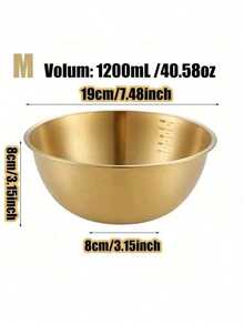3pcs Stainless Steel Salad Bowls, Oven , Kitchen Mixing Bowls With Measurement Marks - Gold - View 6