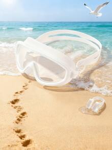 Nuevas gafas de natación con marco grande y tapones para los oídos, antivaho y protección UV - Multicolor - Ver 5