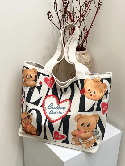 Butter Bear Crossbody Bag - White PU Leather, Decorated With Fluffy 3D Cartoon Bear Pattern, Cute Mini Bag With Adjustable Shoulder Strap And Zipper, Soft And Adorable Harajuku Street Style Bag, Suitable For Teens, Girls And Women, Perfect For Daily Outings, School, Shopping, Travel And Casual Gatherings, A Lovely Gift For Birthdays, Holidays And Special Occasions