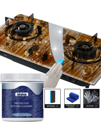 不锈钢清洁凝胶 - 专业配方，适用于厨房炊具、水槽和电器，可去除顽固污渍、焦痕和氧化层，打造镜面般光泽。多功能不锈钢抛光剂 - 深度清洁