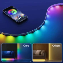 NBBUFF 1 Bộ dây đèn LED, Cấp nguồn qua USB, Điều khiển bằng ứng dụng, Đồng bộ hóa âm nhạc, Đổi màu, Có thể điều chỉnh độ sáng, Nhiều chế độ, Tự dính, Có nhiều kích cỡ khác nhau, Thích hợp làm đèn nền TV/Máy tính, Ngày lễ, Trang trí nhà trong nhà, Không gian phòng ngủ - Nhiều màu - Xem 2