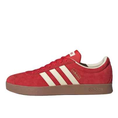 Adidas 阿迪达斯 Vl Court Classic 男女通用合成麂皮舒适轻便低帮运动鞋，红色