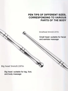 1 pieza Bolígrafo de acupresión de acero inoxidable, para tensión muscular, bastón meridiano manual, sin material plástico, adecuado para ojos, cara, pies, brazos, espalda, cuello - Herramienta de relajación de puntos de acupresión, para tensión muscular, relajación de todo el Body, puntos gatillo, bolígrafo de masaje de acupresión manual de puntos gatillo - Multicolor - Ver 7
