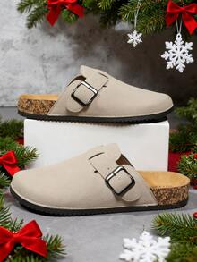 时尚优雅的软木底舒适一脚蹬穆勒拖鞋，男女皆宜的休闲拖鞋，适合通勤、居家、办公、旅行、海滩等各种场合，四季皆宜。 - 米色 - 查看 3