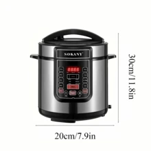 Olla a presión eléctrica y arrocera con recipiente interior de acero inoxidable, con múltiples modos de cocción, recipiente interior fácil de limpiar, diseño compacto, control automático de la presión y función de mantenimiento, función para mantener el calor. Ideal para reuniones familiares y guisos saludables. - Tipo de Enchufe A USA (110-127V) - Ver 3