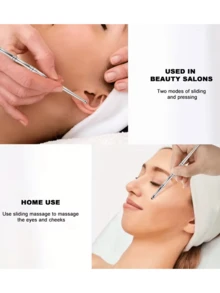 1 pieza Bolígrafo de acupresión de acero inoxidable, para tensión muscular, bastón meridiano manual, sin material plástico, adecuado para ojos, cara, pies, brazos, espalda, cuello - Herramienta de relajación de puntos de acupresión, para tensión muscular, relajación de todo el Body, puntos gatillo, bolígrafo de masaje de acupresión manual de puntos gatillo - Multicolor - Ver 4