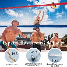 1 Set de Red de Voleibol de Piscina Extra Grande y Duradera de PE, para Actividades Familiares al Aire Libre, Juegos de Patio Trasero y Playa, Entretenimiento de Deportes Acuáticos y de Playa, con Estructura de Red Estable, Accesorios de Voleibol Incluyendo Bolsa de Almacenamiento, Multiusos para Fiestas de Piscina, Estanques Traseros, Deportes Acuáticos y Recreación, Fácil de Transportar, Ideal para Fiestas de Natación o Uso en Estanques del Jardín, Natación al Aire Libre, Deportes Acuáticos, Artículos Esenciales de Playa, Flotador de Piscina