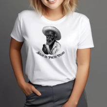 Women's Printed T-Shirt - Black Elder Candomblé Axé Umbanda Shaman - 100% Cotton - trắng - Xem 3