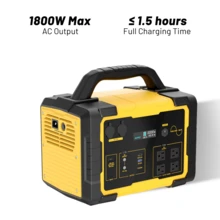 1800W Portable Power Station , 1024Wh LiFePO4 Battery, 1.2H Fast Charging, UPS Function, 4x1800W AC/100W USB-C Output Use As A Solar Generator For Home Backup Power, Camping & RVs,7 Colors To Choose From - 美規B型插(110-127V) - 查看 14