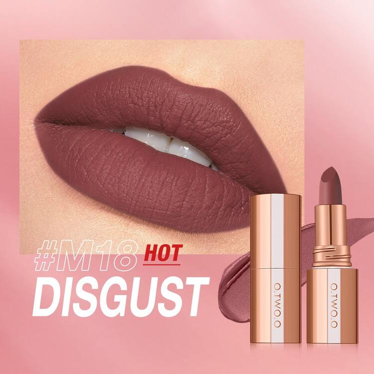 O.TWO.O Batom Matte 24 Horas: Longa Duração, À Prova d'Água, Testado por Dermatologista - Disponível em Tons de Rosa, Roxo e Vermelho - Multicolorido - Visão 10