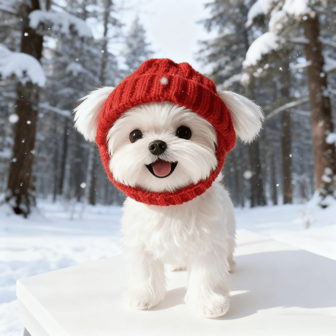 1顶防滑弹力保暖针织宠物帽，防风柔软宠物耳罩头带，适合猫、狗、兔子等宠物在秋冬季节佩戴，是新年、圣诞节的理想之选。