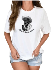 Women's Printed T-Shirt - Black Elder Candomblé Axé Umbanda Shaman - 100% Cotton - trắng - Xem 2