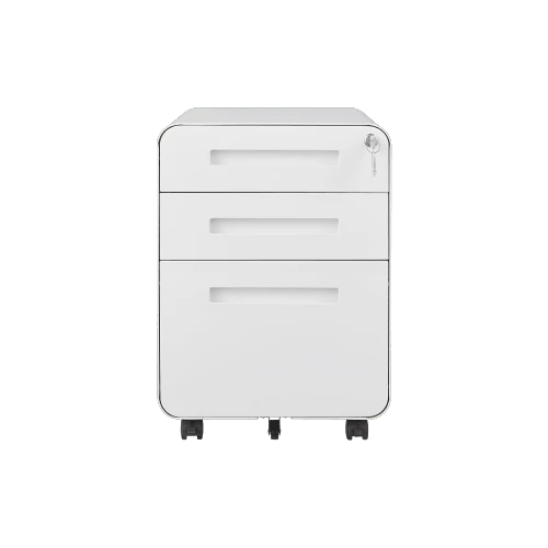 Mobilna szafka na dokumenty z 3 szufladami do użytku biurowego, prosta i uniwersalna, na dokumenty w formacie prawnym/letter/A4, 5 kółek zabezpieczających przed wywróceniem, stal walcowana na zimno, wodoodporna i odporna na wilgoć, czarna